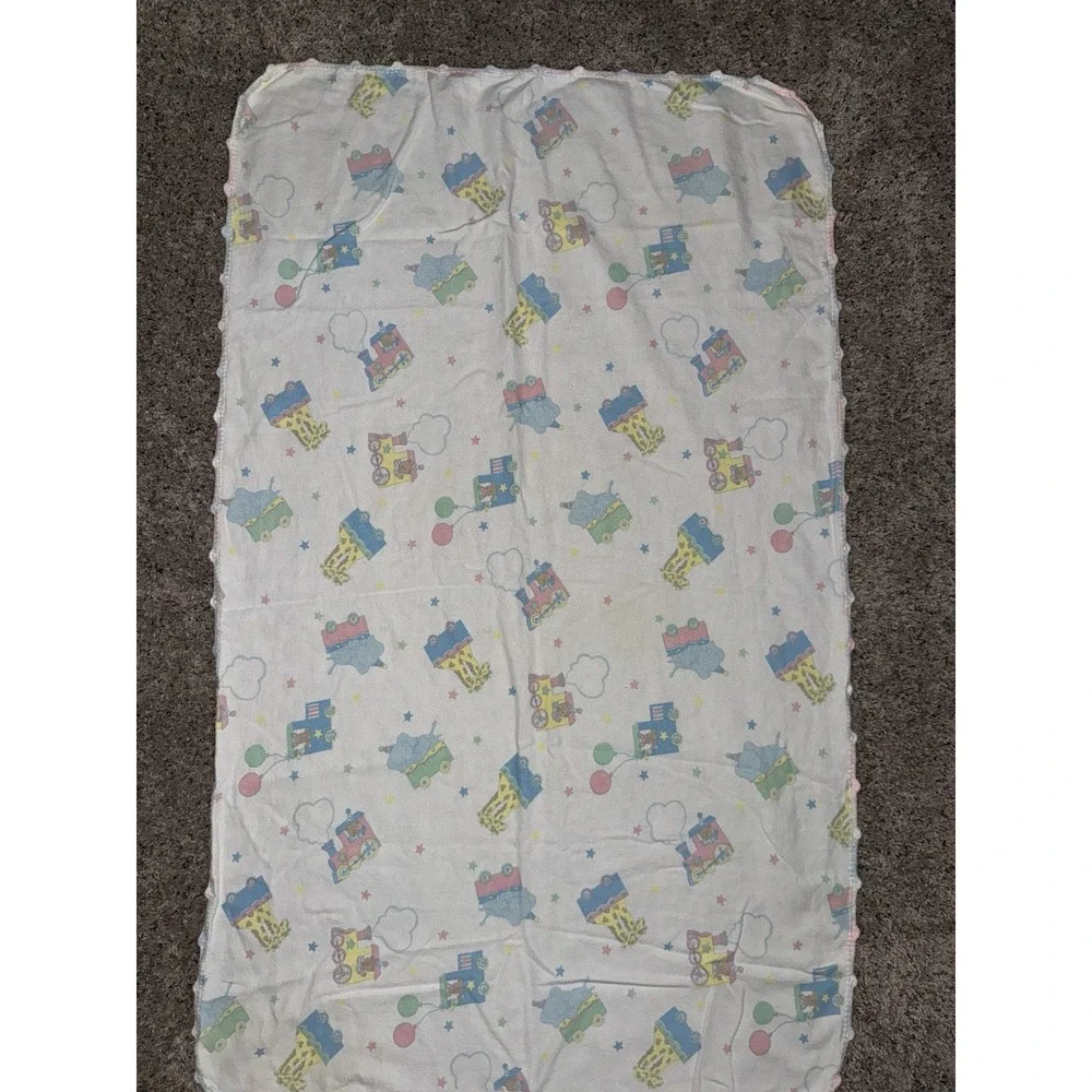 2 Riegel Receiving Blankets Teddy Beddy Bear‎ Edges Crochet *read* 1980's